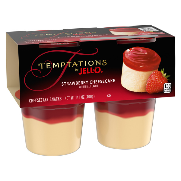 Jell-O Strawberry Cheesecake Ready To Eat Refrigerated Pudding