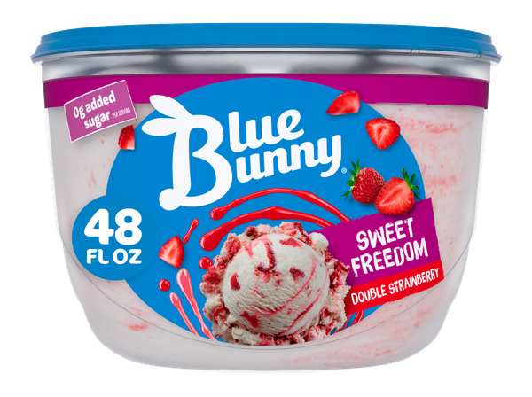 Blue Bunny Sweet Freedom Double Strawberry Swirl Reduced Fat Ice