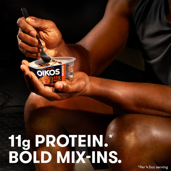Oikos Remix Salted Caramel High Protein Nonfat Greek Yogurt With