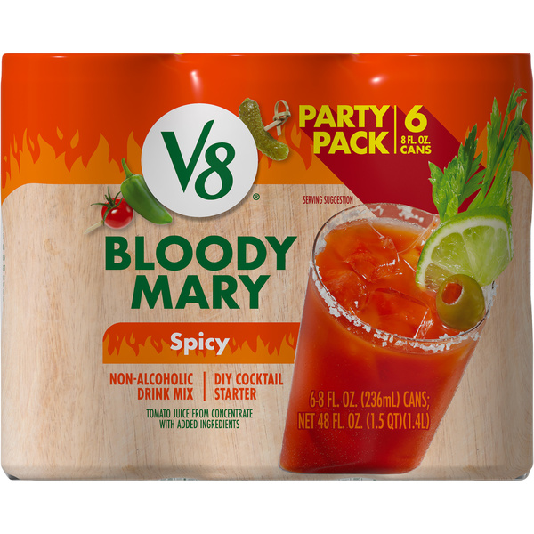 V8 Bloody Mary Spicy Mix, 8 fl oz Can (Pack of 6) | Hy-Vee Aisles