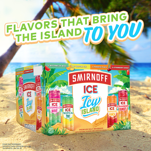Smirnoff Icy Island Variety Pack, 12 fl oz, 12 Pack Cans, 4.5% ABV