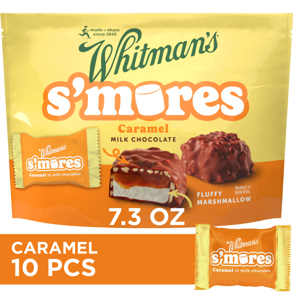 WHITMAN'S S'Mores Caramel Milk Chocolate Candy, Bag 7.3. oz (10