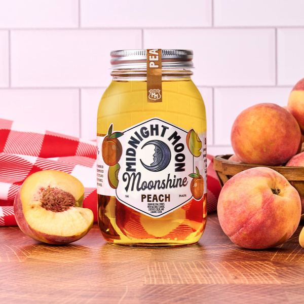 Midnight Moon Peach Moonshine, 50ml, 70 Proof (35% ABV) | Hy-Vee