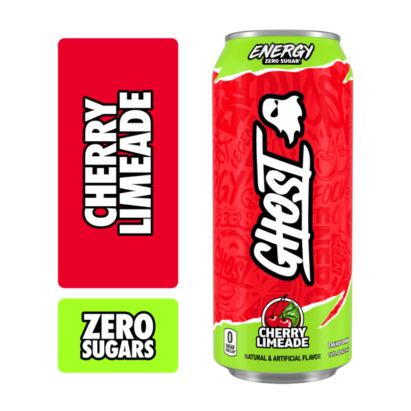 Ghost Zero Sugar Energy Drink, Cherry Limeade, 16 fl oz can | Hy