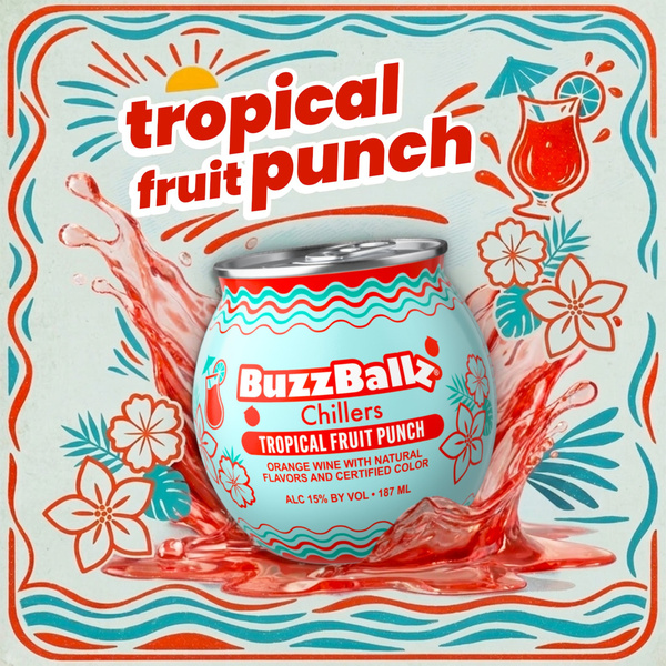 BuzzBallz Tropical Fruit Punch? Chiller, 187ml, 30 Proof (15% ABV