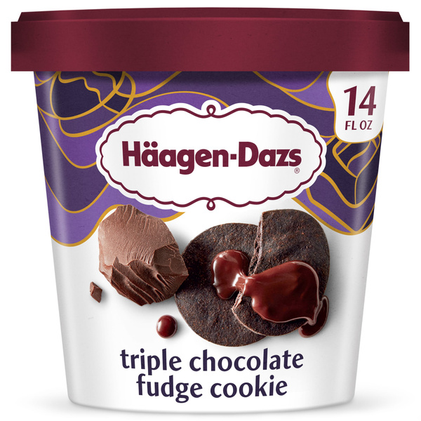 Haagen Dazs Triple Chocolate Fudge Cookie Ice Cream, 14 Oz | Hy