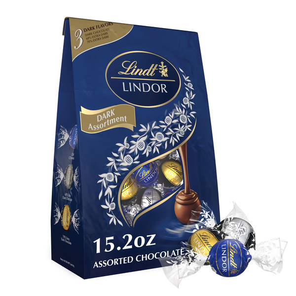 Lindt LINDOR Assorted Dark Chocolate Candy Truffles, Assorted