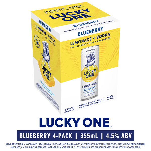 Lucky One Vodka Lemonade Blueberry 4 Pack 355ml Cans | Hy-Vee