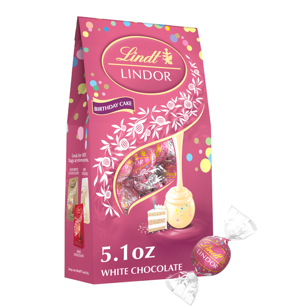 Lindt LINDOR Birthday Cake White Chocolate Truffles, White