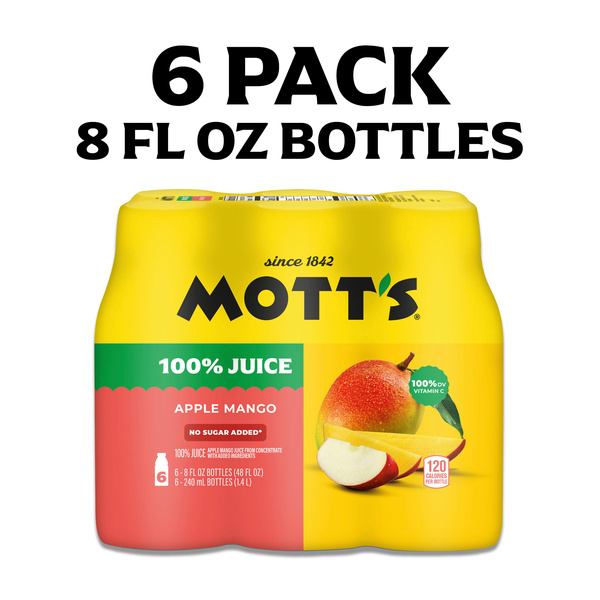 Mott's 100% Apple Mango Juice, 8 fl oz bottles, 6 pack | Hy-Vee