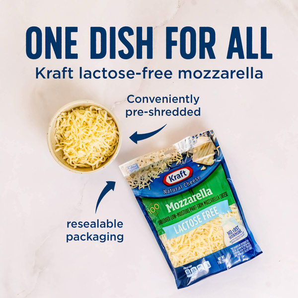 Kraft Natural Lactose Free Shredded Mozzarella Cheese 7 oz Bag