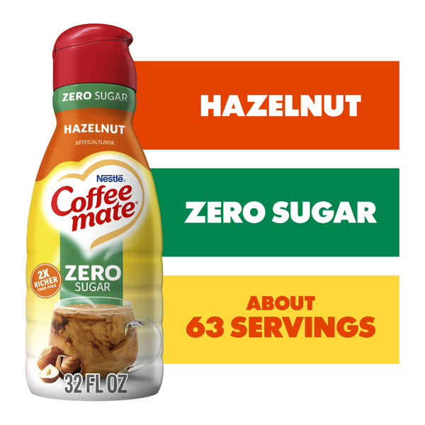 Coffee mate Hazelnut Flavored Coffee Creamer, Zero Sugar, Gluten
